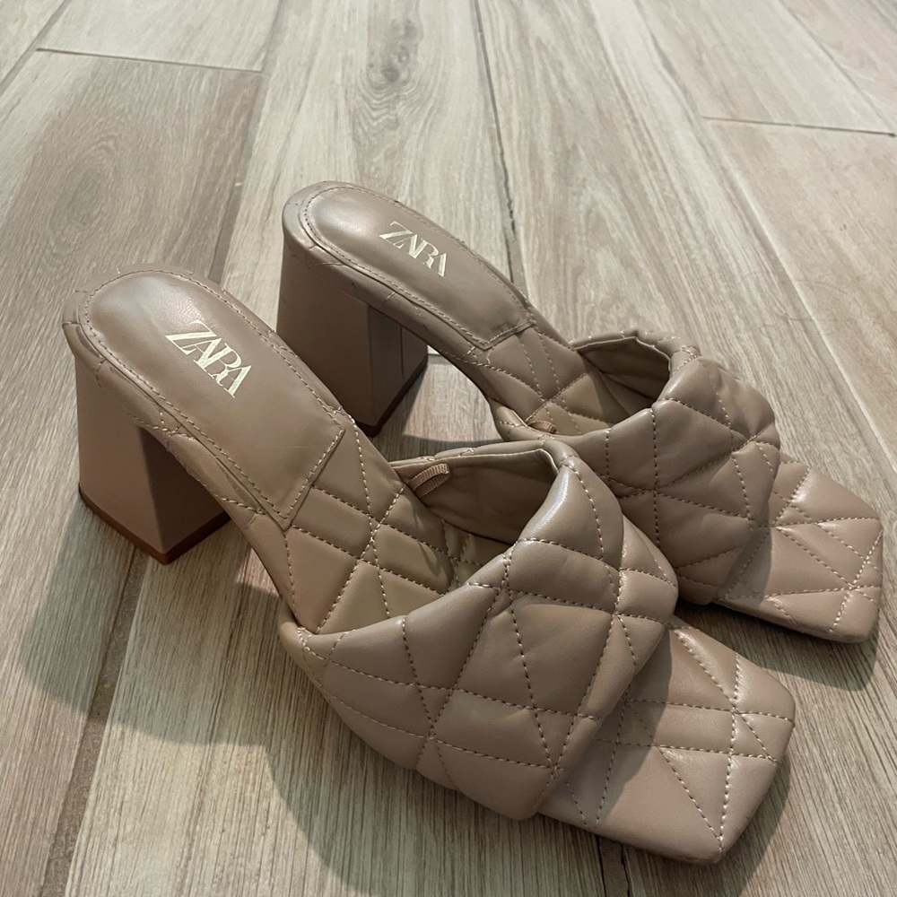 Zara puffy block heel